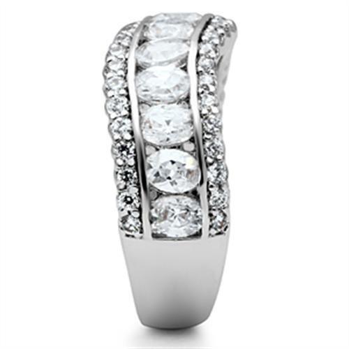 MASS029 - Silver 925 Sterling Silver Ring with AAA Grade CZ in Clear