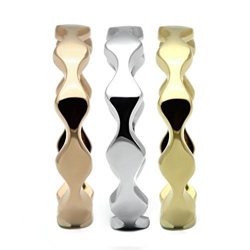 MATK1002 - Three Tone (IP Gold & IP Rose Gold & High Polished) Stainless Steel Ring with No Stone