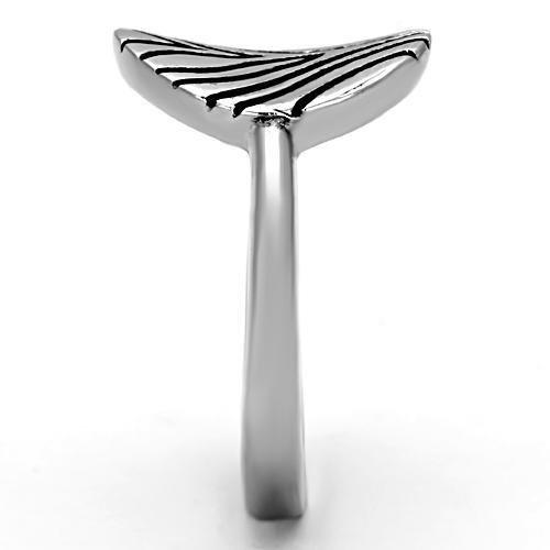 MATK1078 - High polished (no plating) Stainless Steel Ring with Epoxy in Jet