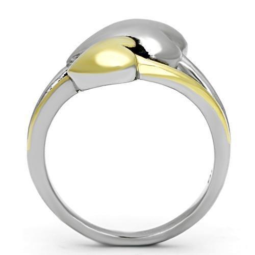 MATK1091 - Two-Tone IP Gold (Ion Plating) Stainless Steel Ring with No Stone