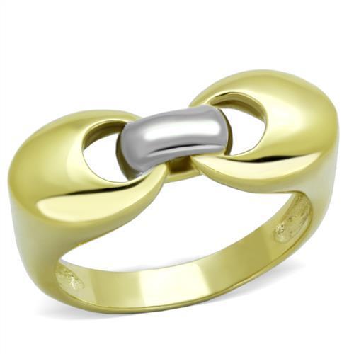 MATK1915 - Two-Tone IP Gold (Ion Plating) Stainless Steel Ring with No Stone