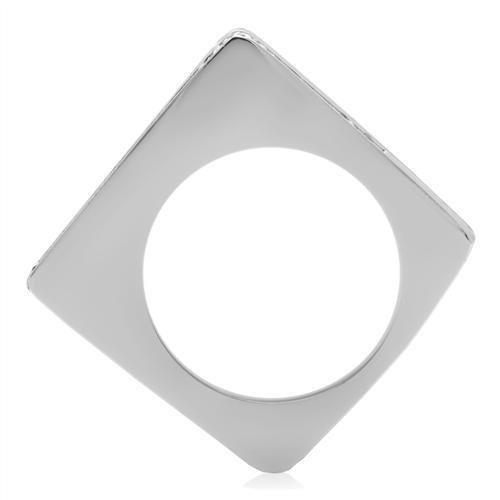 MATK232 - High polished (no plating) Stainless Steel Ring with Top Grade Crystal in Clear