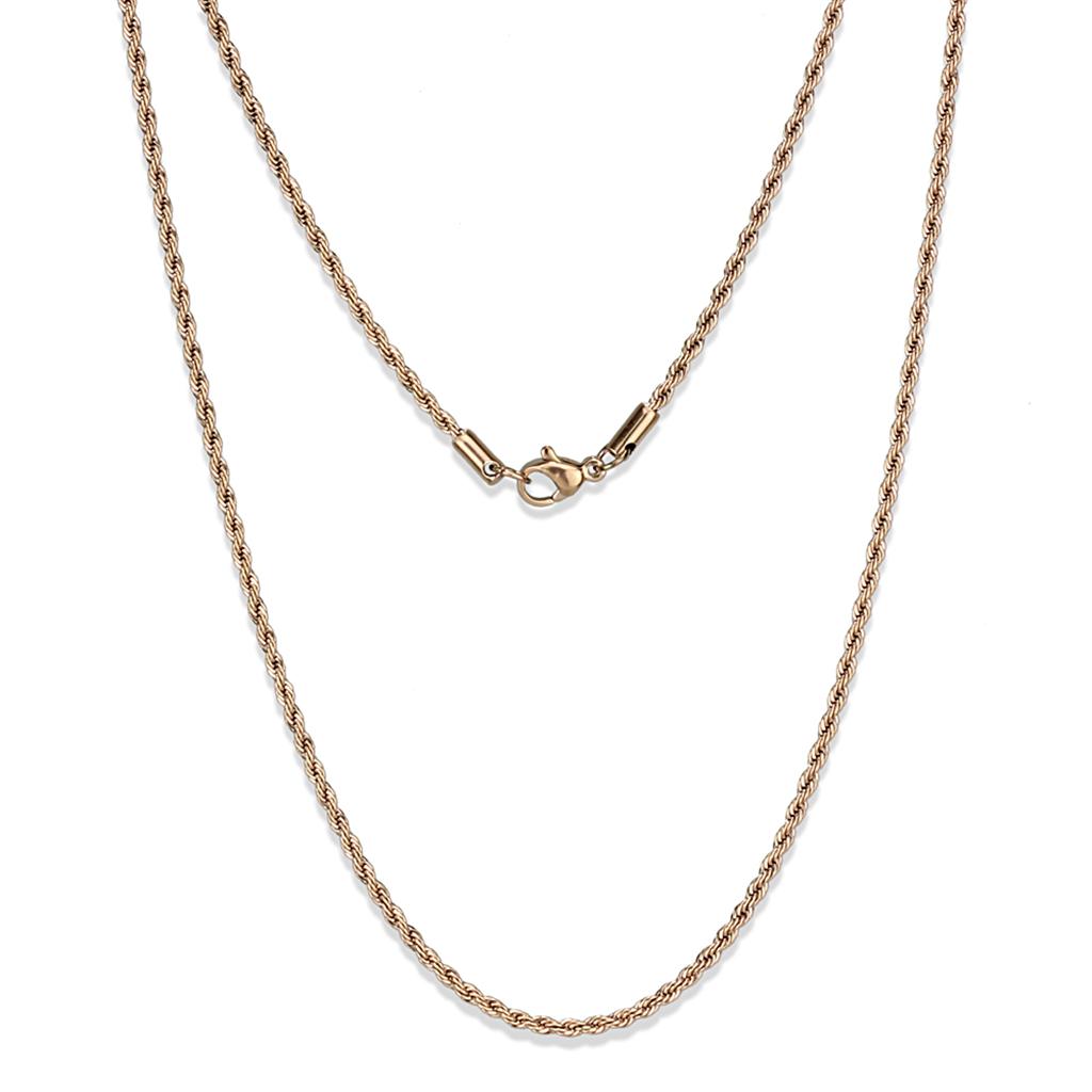 MATK2426R - IP Rose Gold(Ion Plating) Stainless Steel Chain with No Stone