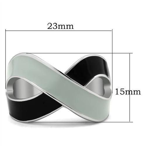MATK265 - Rhodium Stainless Steel Ring with Epoxy in No Stone