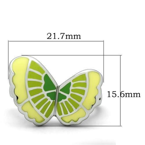 MATK267 - High polished (no plating) Stainless Steel Ring with Epoxy in No Stone