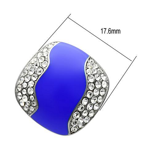 MATK278 - High polished (no plating) Stainless Steel Earrings with Top Grade Crystal in Clear