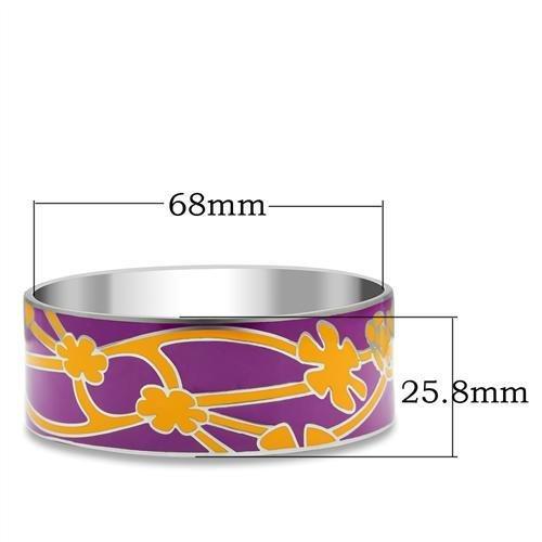 MATK290 - High polished (no plating) Stainless Steel Bangle with Epoxy in No Stone