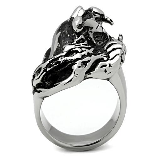 MATK330 - High polished (no plating) Stainless Steel Ring with Top Grade Crystal in Ruby