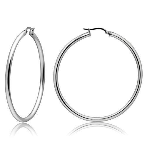 MATK413 - High polished (no plating) Stainless Steel Earrings with No Stone