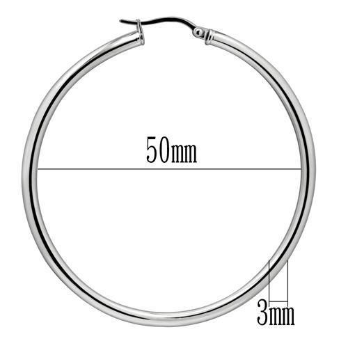 MATK413 - High polished (no plating) Stainless Steel Earrings with No Stone