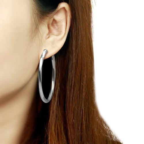 MATK420 - High polished (no plating) Stainless Steel Earrings with No Stone