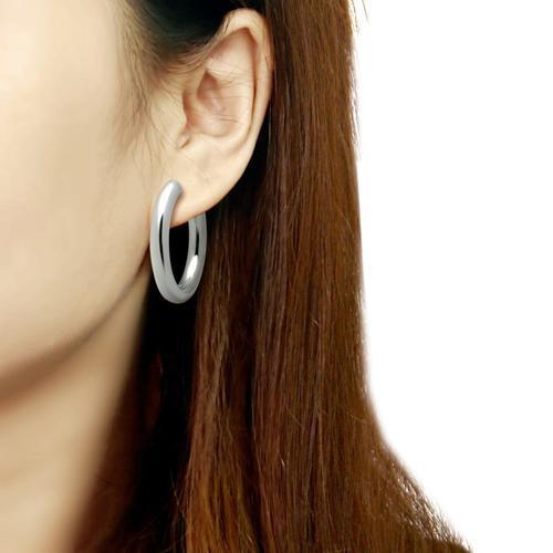 MATK424 - High polished (no plating) Stainless Steel Earrings with No Stone