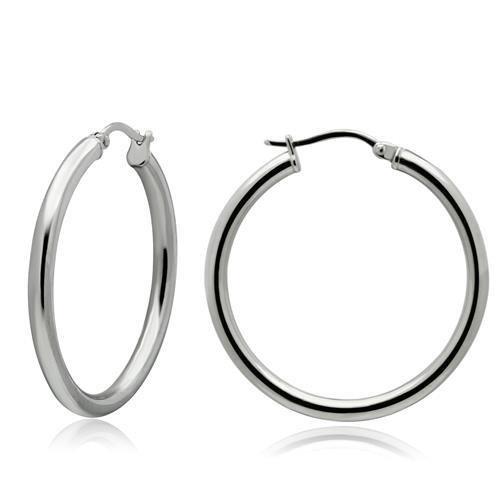 MATK427 - High polished (no plating) Stainless Steel Earrings with No Stone