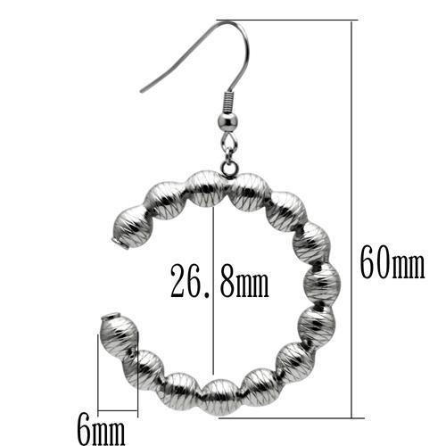 MATK429 - High polished (no plating) Stainless Steel Earrings with No Stone