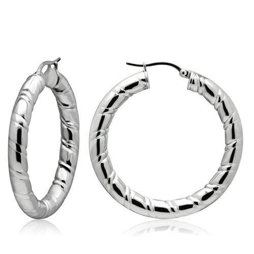 MATK431 - High polished (no plating) Stainless Steel Earrings with No Stone