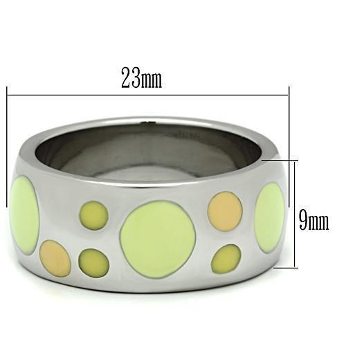 MATK513 - High polished (no plating) Stainless Steel Ring with Epoxy in Multi Color