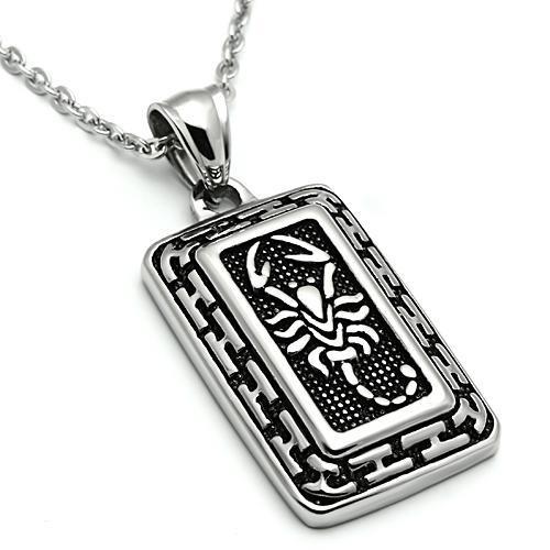 MATK546 - High polished (no plating) Stainless Steel Chain Pendant with No Stone