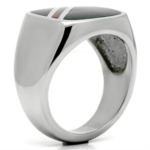 MATK602 - High polished (no plating) Stainless Steel Ring with Epoxy in Multi Color