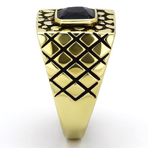 MATK763 - IP Gold(Ion Plating) Stainless Steel Ring with Synthetic Synthetic Glass in Montana