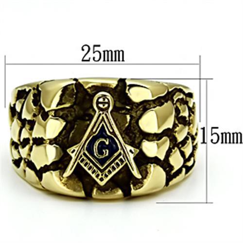 MATK778 - IP Gold(Ion Plating) Stainless Steel Ring with No Stone