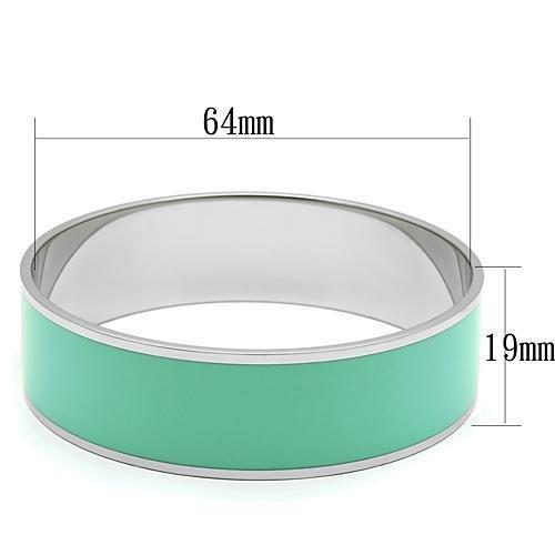 MATK786 - High polished (no plating) Stainless Steel Bangle with Epoxy in Turquoise