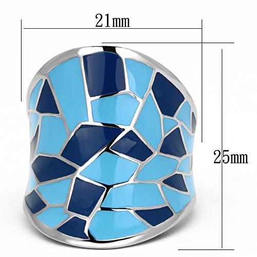 MATK799 - High polished (no plating) Stainless Steel Ring with Epoxy in Multi Color