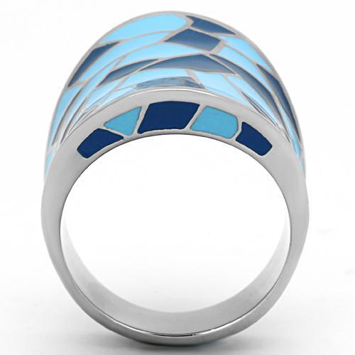 MATK799 - High polished (no plating) Stainless Steel Ring with Epoxy in Multi Color
