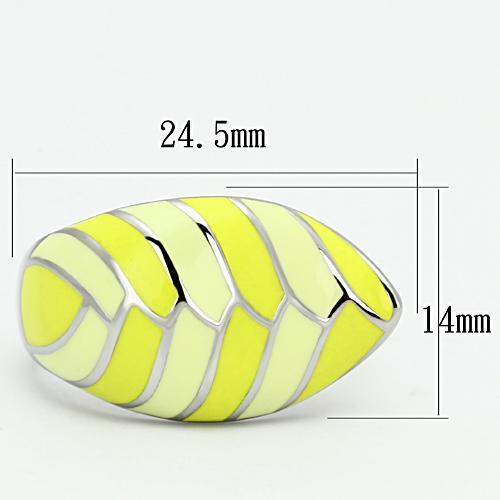 MATK801 - High polished (no plating) Stainless Steel Ring with Epoxy in Multi Color