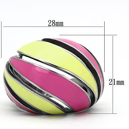 MATK803 - High polished (no plating) Stainless Steel Ring with Epoxy in Multi Color