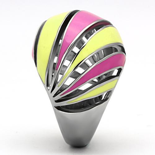 MATK803 - High polished (no plating) Stainless Steel Ring with Epoxy in Multi Color
