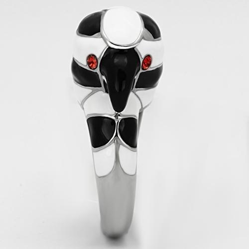 MATK806 - High polished (no plating) Stainless Steel Ring with Top Grade Crystal in Orange