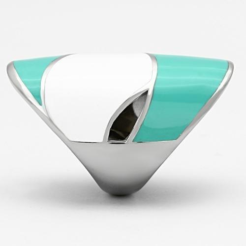 MATK808 - High polished (no plating) Stainless Steel Ring with Epoxy in Multi Color