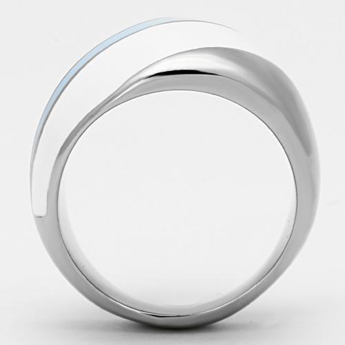 MATK809 - High polished (no plating) Stainless Steel Ring with Top Grade Crystal in Clear