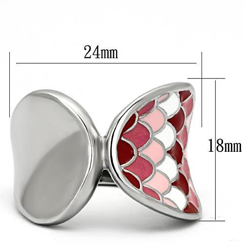 MATK815 - High polished (no plating) Stainless Steel Ring with Epoxy in Multi Color