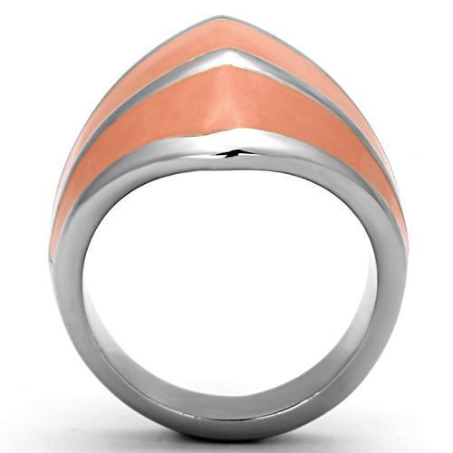 MATK822 - High polished (no plating) Stainless Steel Ring with Epoxy in Orange
