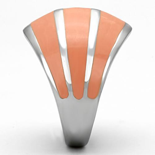 MATK822 - High polished (no plating) Stainless Steel Ring with Epoxy in Orange