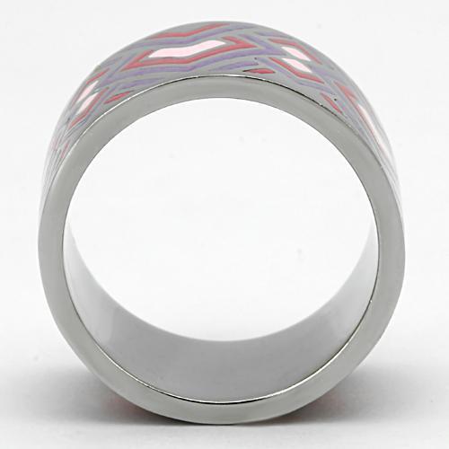 MATK823 - High polished (no plating) Stainless Steel Ring with Epoxy in Multi Color