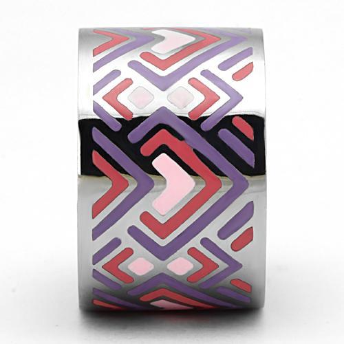 MATK823 - High polished (no plating) Stainless Steel Ring with Epoxy in Multi Color