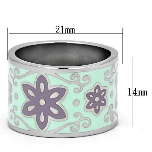 MATK824 - High polished (no plating) Stainless Steel Ring with Epoxy in Multi Color
