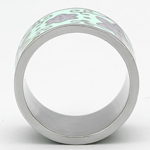 MATK824 - High polished (no plating) Stainless Steel Ring with Epoxy in Multi Color