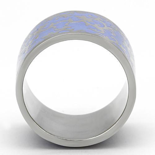 MATK825 - High polished (no plating) Stainless Steel Ring with Epoxy in Amethyst