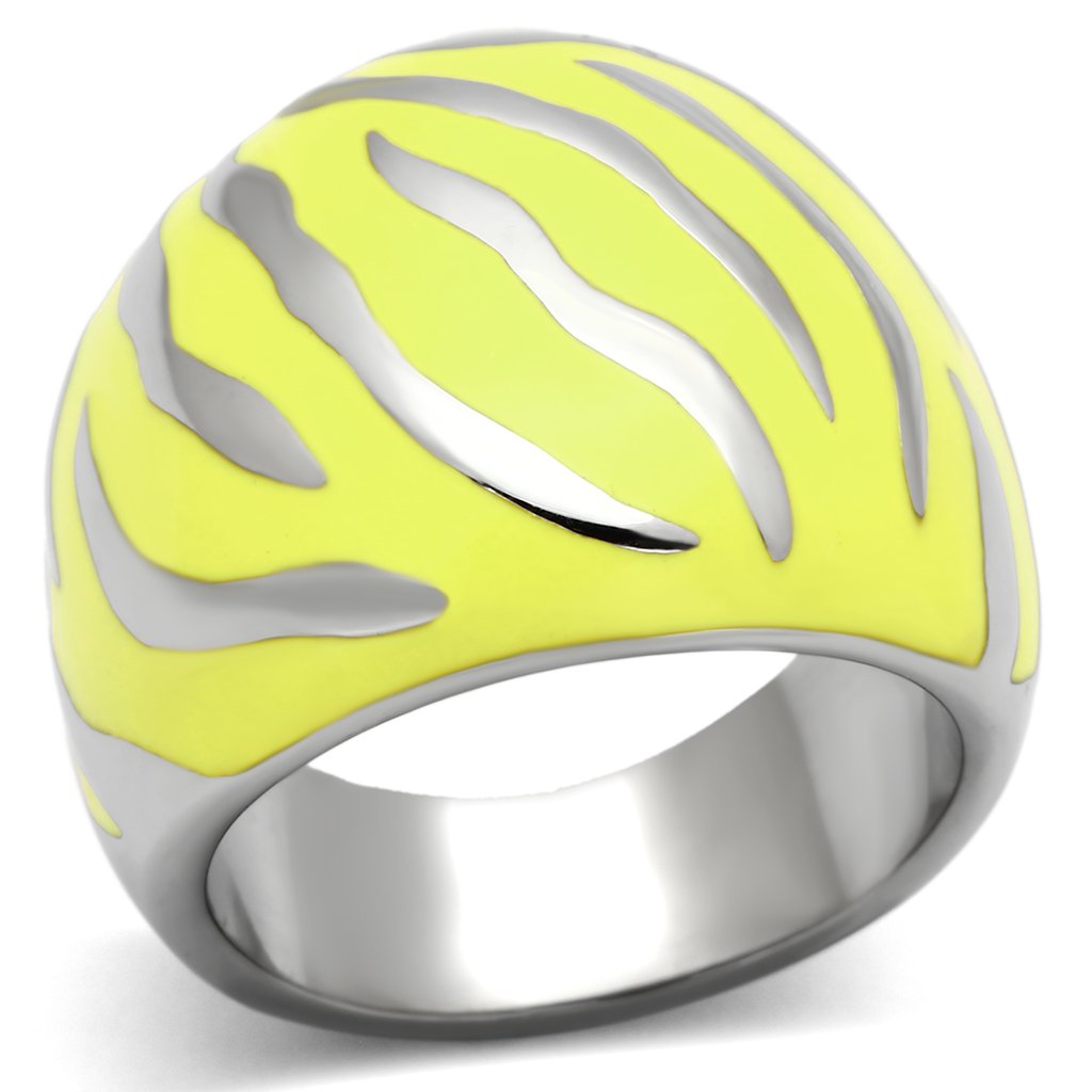 MATK833 - High polished (no plating) Stainless Steel Ring with Epoxy in Topaz