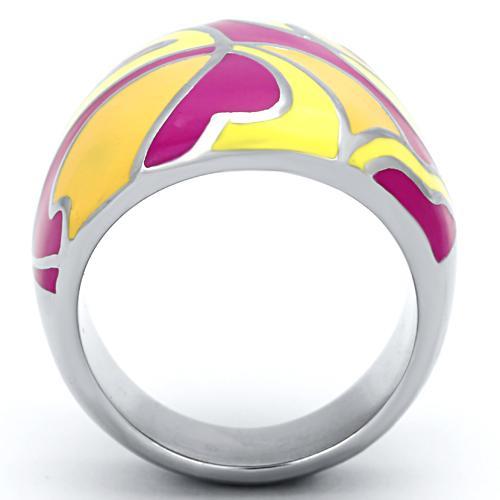 MATK834 - High polished (no plating) Stainless Steel Ring with Epoxy in Multi Color