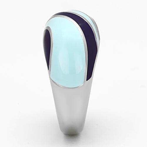 MATK835 - High polished (no plating) Stainless Steel Ring with Epoxy in Multi Color