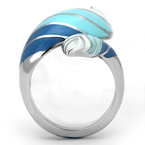 MATK838 - High polished (no plating) Stainless Steel Ring with Epoxy in Multi Color