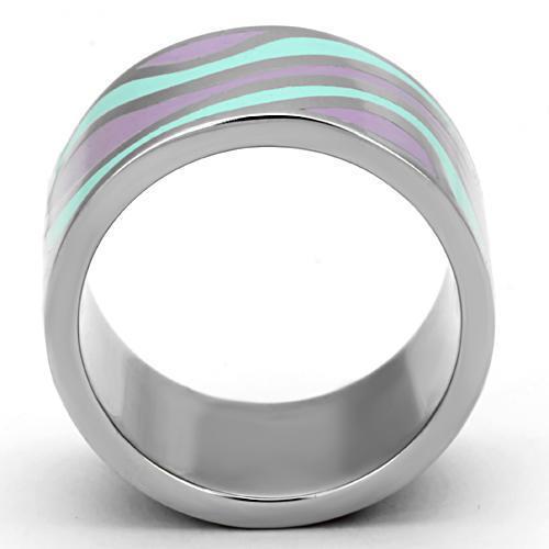 MATK840 - High polished (no plating) Stainless Steel Ring with Epoxy in Multi Color