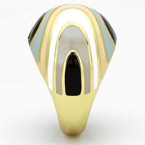 MATK870 - IP Gold(Ion Plating) Stainless Steel Ring with Epoxy in Multi Color