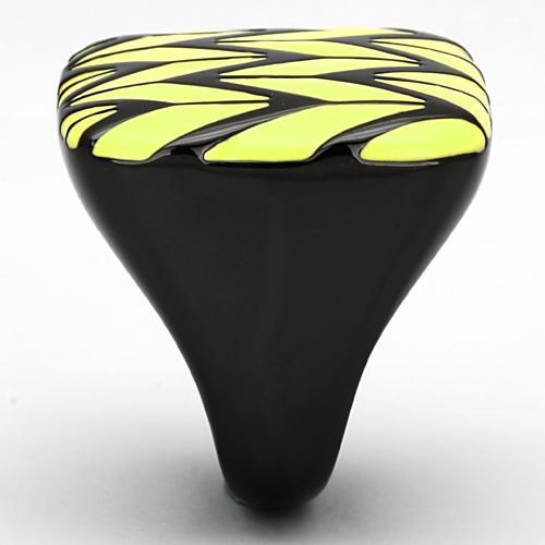 MATK872 - IP Black(Ion Plating) Stainless Steel Ring with Epoxy in Topaz