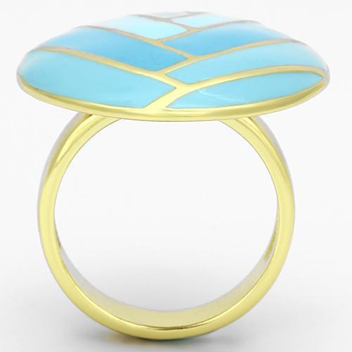 MATK874 - IP Gold(Ion Plating) Stainless Steel Ring with Epoxy in Multi Color