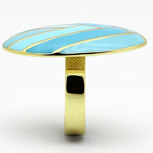 MATK874 - IP Gold(Ion Plating) Stainless Steel Ring with Epoxy in Multi Color